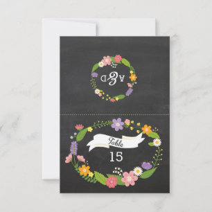 Boho Woodland Wreath auf Chalkboard Wedding