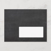 Boho Wreath auf Chalkboard-Foto Save the Date Ankündigungspostkarte (Rückseite)