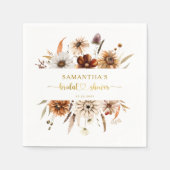 Boho Wreath Fall Liebe Blumenkohl Brautparty Serviette (Vorderseite)