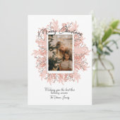 Boho Wreath Frame Christmas Foto Feiertagskarte (Stehend Vorderseite)