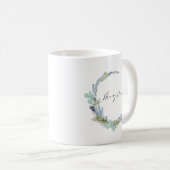 Boho Wreath frohe Weihnachten Modernes Design Kaffeetasse (VorderseiteRechts)