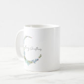 Boho Wreath frohe Weihnachten Modernes Design Kaffeetasse (Vorderseite Links)