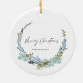 Boho Wreath frohe Weihnachten Modernes Design Keramik Ornament (Hinten)