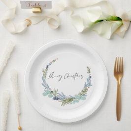 Boho Wreath frohe Weihnachten Modernes Design Pappteller