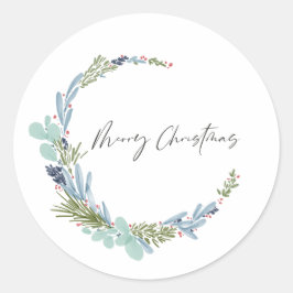 Boho Wreath frohe Weihnachten Modernes Design Runder Aufkleber