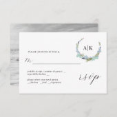 Boho Wreath on White Modern Wedding RSVP Card (Vorne/Hinten)