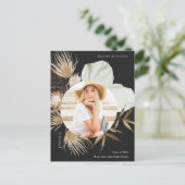 Boho Wreath One Foto Graduation Party Einladung (Stehend Vorderseite)