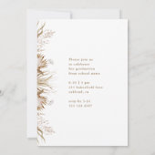 Boho Wreath One Foto Graduation Party Einladung (Rückseite)