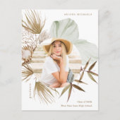 Boho Wreath One Foto Graduation Party Einladung (Vorderseite)