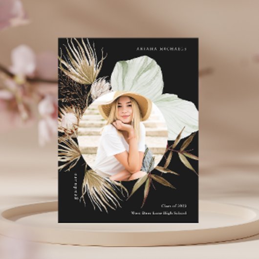 Boho Wreath One Foto Graduation Party Einladung