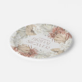 Boho Wreath Palm Blätter und Orchids Brautparty Pappteller (Schrägansicht)