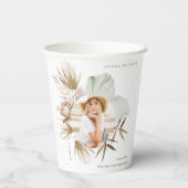 Boho Wreath Two Foto Graduation Party Pappbecher (Rückseite)