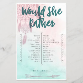 Boho würde sie lieber Baby Showspiel machen Flyer