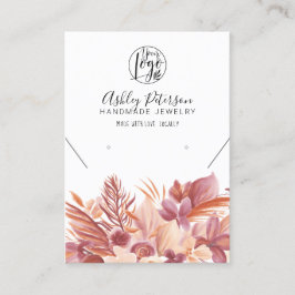 Boho Wüste Blumen Logo Schmuck Ohrring Halskette Visitenkarte