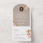 Boho Wüste Blumengestein Erdtöne All In One Einladung (Innen Boden)