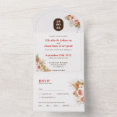 Boho Wüste Blumengestein Erdtöne All In One Einladung (Innen Boden)