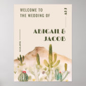 Boho Wüste Cactus Arizona Hochzeitsempfang Poster (Vorne)