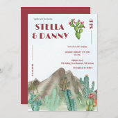 Boho Wüste Cactus Arizona Zielort Einladung (Vorne/Hinten)
