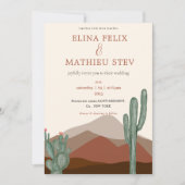 Boho Wüste Cactus wedding Einladung (Vorderseite)
