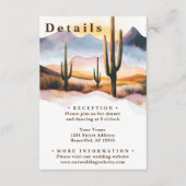Boho Wüste Cactus Western Wedding Details Begleitkarte (Vorderseite)