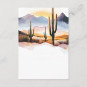 Boho Wüste Cactus Western Wedding Details Begleitkarte (Rückseite)