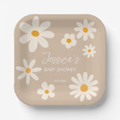 Boho Wüste daisy Retro Babydusche nach Maß Pappteller (Vorderseite)