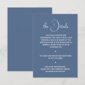 Boho Wüste Dusty Blue Minimal Wedding Details Einladung (Vorne/Hinten)