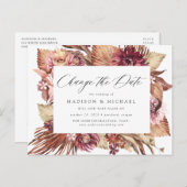 Boho Wüste Floral ändern Datum Ankündigungspostkarte (Vorne/Hinten)