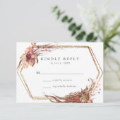 Boho Wüste Floral Gold Geometric Frame Wedding RSVP Karte (Stehend Vorderseite)