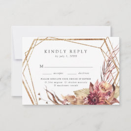 Boho Wüste Floral Gold Geometrische Wahl RSVP Karte