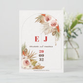 Boho Wüste florale Erde tönt Hochzeit Save The Date (Stehend Vorderseite)