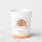 Boho Wüste kommt hier die Son Baby Dusche Pappbecher (Rückseite)