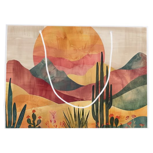 Boho Wüste Landschaft - Südwestliche Natur Große Geschenktüte (Rückseite)