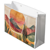 Boho Wüste Landschaft - Südwestliche Natur Große Geschenktüte (Vorderseite Schrägansicht)