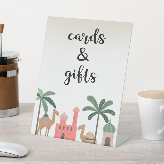 Boho Wüste Landschaftskarten und Geschenke Zeichen Sockelschild (In SItu)