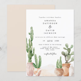 Boho Wüste Mexican Cactus Bohemisch Chic Wedding Einladung