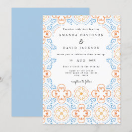 Boho Wüste Morroccan Tiles Terracotta Hochzeit Einladung