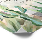 Boho Wüste Nature Cactus Baby Shower Begrüßungszei Poster (Ecke)