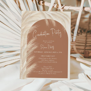 Boho Wüste Pampas Gras Aquarell Abschluss Einladung