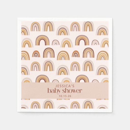 Boho Wüste Regenbogen Neutral Custom Baby Shower Serviette (Vorderseite)