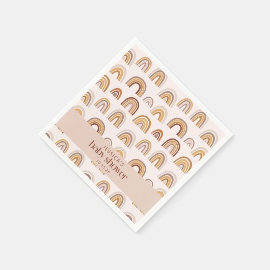 Boho Wüste Regenbogen Neutral Custom Baby Shower Serviette (Ecke)