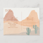 Boho Wüste Rust Terracotta Wedding Save the Date Ankündigungspostkarte (Rückseite)