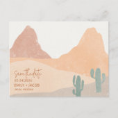 Boho Wüste Rust Terracotta Wedding Save the Date Ankündigungspostkarte (Vorderseite)