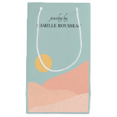 Boho Wüste Sunrise Mountains Abstrakt Kleine Geschenktüte (Vorderseite)