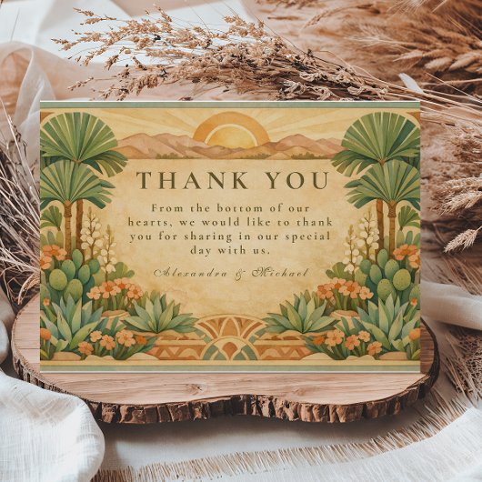 Boho-Wüsten-Botanical-Hochzeit Dankeskarte