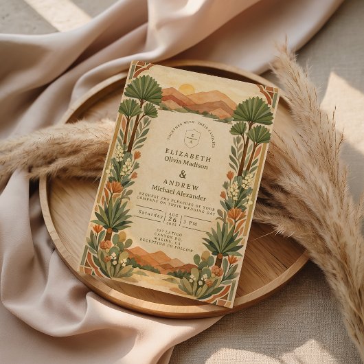 Boho-Wüsten-Botanical-Hochzeit Einladung