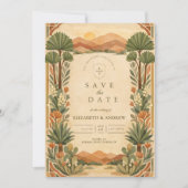 Boho-Wüsten-Botanical-Hochzeit Save The Date (Vorderseite)
