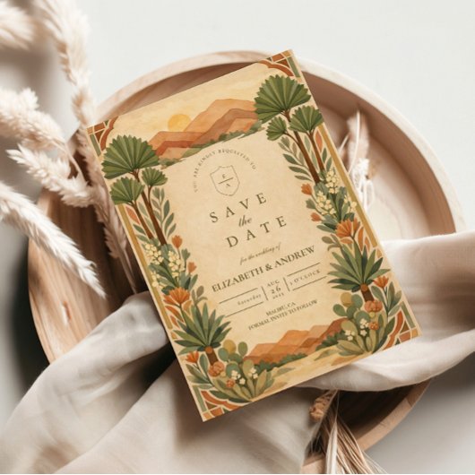 Boho-Wüsten-Botanical-Hochzeit Save The Date