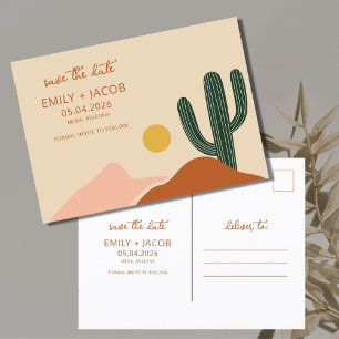 Boho-Wüsten-Hochzeit auf Budget Save-the-Date Ankündigungspostkarte