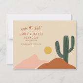 Boho-Wüsten-Hochzeit Einfache Save the Date (Vorderseite)